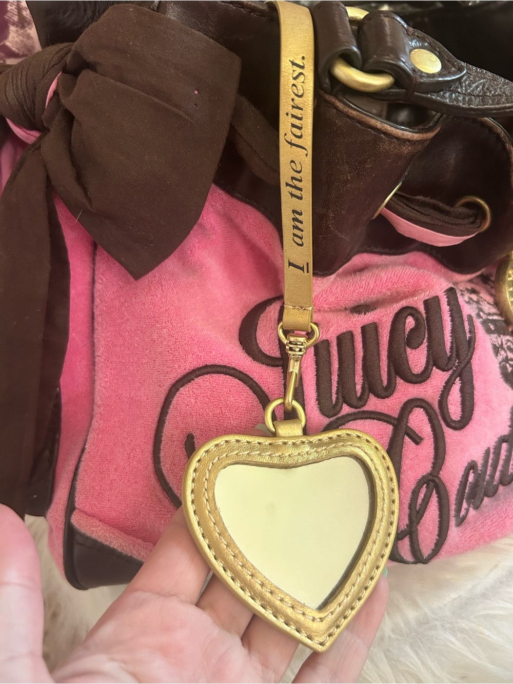 Vintage 2010 Juicy Couture Bubblegum Pink Terry Daydreamer Bag Key Charm SOLD!!! - Picture 7 of 16